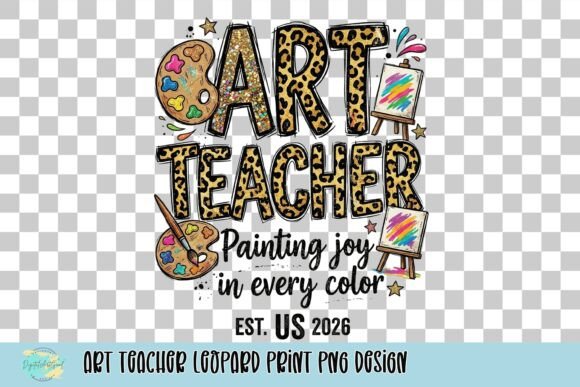 Art Teacher Leopard Print PNG: Creative Design Asset