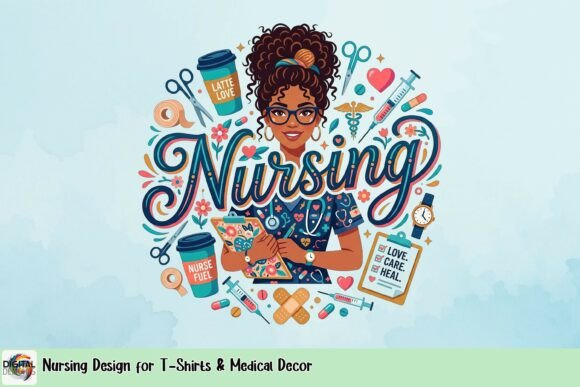 Creative Nursing Design for T-Shirts & Medical Decor