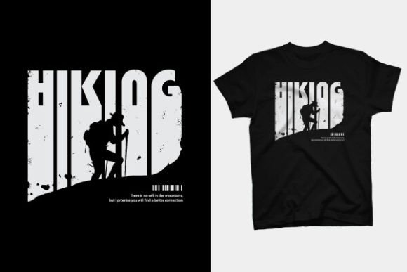 Hiking Adventure T-Shirt Design: Creative Illustrations & Typography