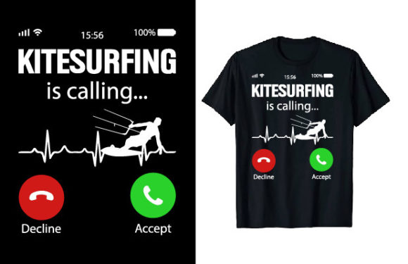 Kiteboarding Kitesurfing T-shirt Design: A Vector Asset for Dynamic Branding