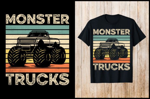 Monster Truck Retro T-Shirt Design: A Vintage Graphic for Modern Projects