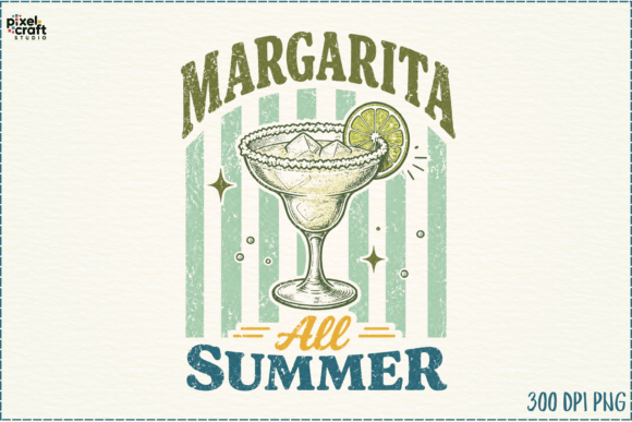 Retro Margarita Summer T-Shirt Design: A Vintage Vibe for Modern Projects