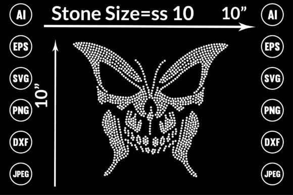 Skull Butterfly Rhinestone Design: A Versatile Graphic Asset